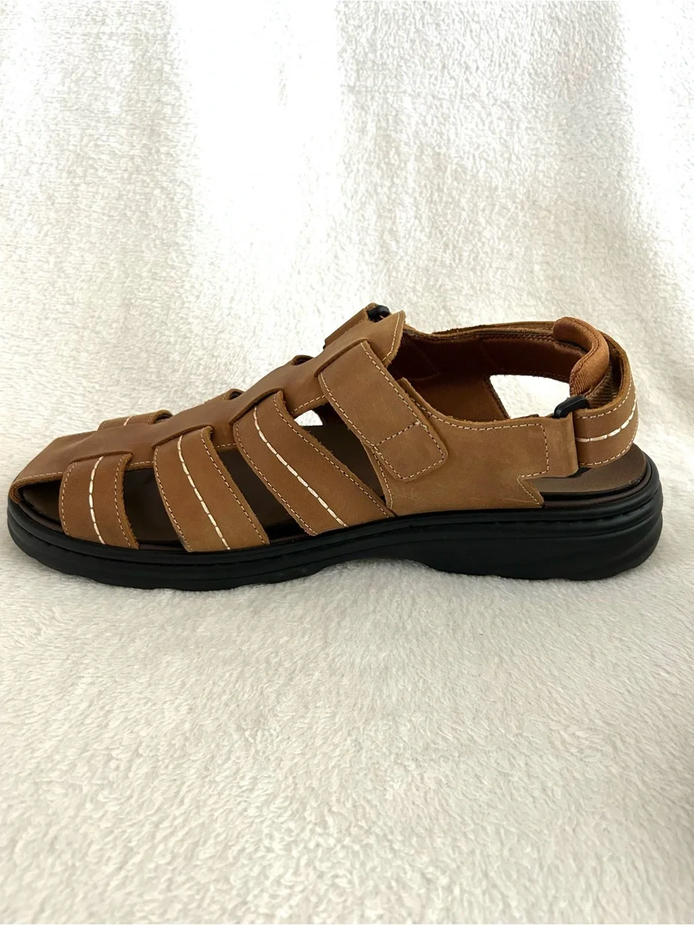 Propet Hunter Fisherman's Sandals Mens Size 11 3E Tan Leather Casual New in Box